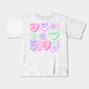 Cute Lovely Laboratory Hearts PCR and Chill Unzip my genes Sticker pack Kids T-Shirt